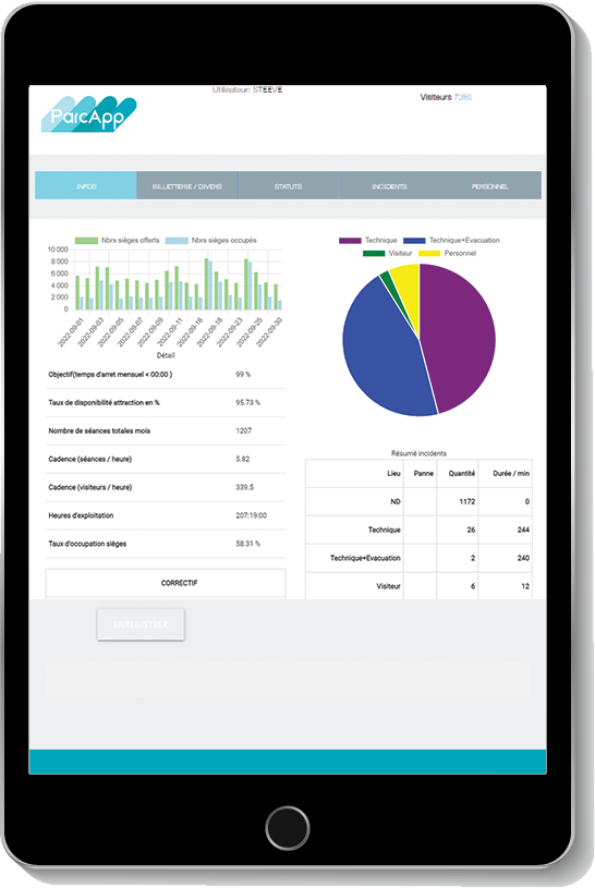 data entry on park tablet